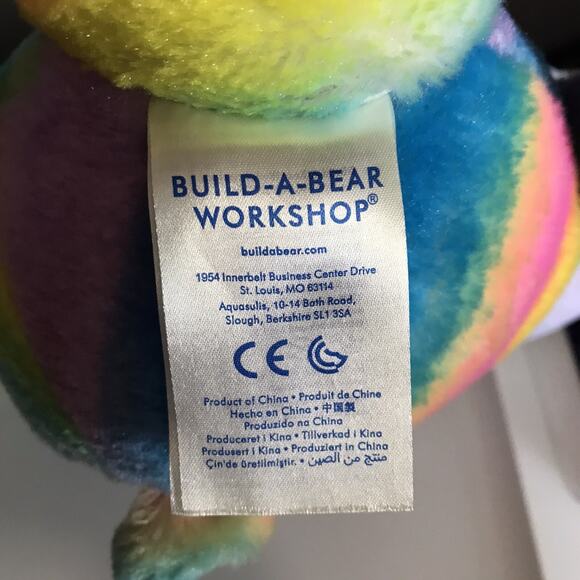 Build A Bear BAB Rainbow Panda Bear Plush Stuffed Animal - Picture 3 of 4